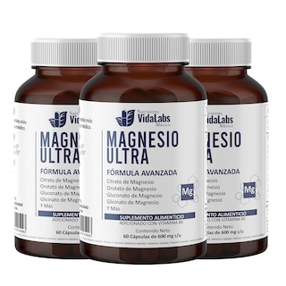 Foto 1 | Foto 1 | Pack 3 Frascos De Magnesio Ultra Nutrientes Vidalabs México