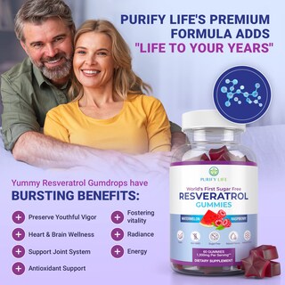 Foto 5 | Foto 5 | Gomitas de Resveratrol Purify Life Sin Azúcar 1500 Mg - Venta Internacional