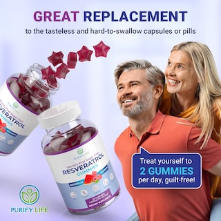Foto 7 | Foto 7 | Gomitas de Resveratrol Purify Life Sin Azúcar 1500 Mg - Venta Internacional