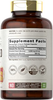 Foto 2 | Foto 2 | Suplemento Carlyle Grass Feed Beef Heart 3200 mg 200 Cápsulas - Venta Internacional