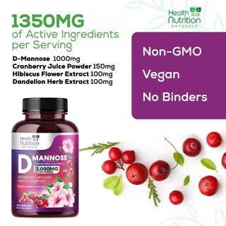 Foto 6 | Foto 6 | Suplemento Health Nutrition Naturals D-manosa y Arándano 1350 Mg - Venta Internacional
