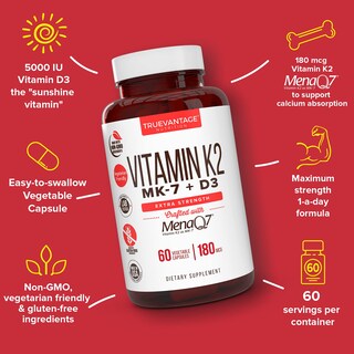 Foto 2 | Foto 2 | Suplemento Truevantage Nutrition de Vitamina K2 D3 5000 UI - Venta Internacional