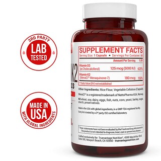 Foto 3 | Foto 3 | Suplemento Truevantage Nutrition de Vitamina K2 D3 5000 UI - Venta Internacional