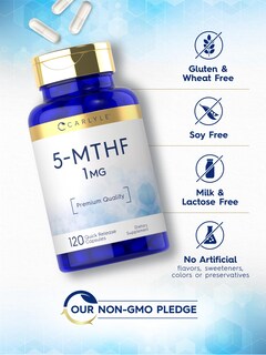 Foto 5 | Foto 5 | Suplemento Carlyle 5-MTHF L-Metilfolato 1 mg 120 Cápsulas - Venta Internacional