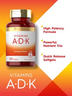 Foto 3 | Foto 3 | Suplemento Carlyle Vitamin ADK 150 Cápsulas Blandas sin OGM sin Gluten - Venta Internacional