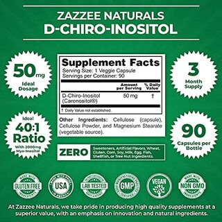Foto 2 | Foto 2 | Suplemento Zazzee D-Chiro-Inositol 90 Cápsulas Veganas de 50 mg - Venta Internacional