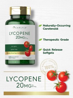 Foto 3 | Foto 3 | Suplemento de Licopeno Carlyle 20 Mg 120 Cápsulas Blandas sin OGM sin Gluten - Venta Internacional