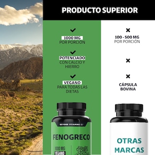 Foto 3 | Foto 3 | Suplemento Alimenticio Beyond Vitamins Fenogreco, Calcio Y Hierro 60 Cápsulas