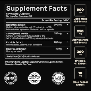 Foto 2 | Foto 2 | Suplemento Terra Elmnt Lions Mane De 20,000 Mg Con Ashwagandha Y Rodiola - Venta Internacional.