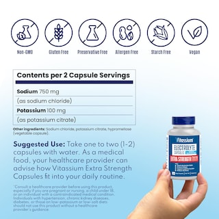 Foto 7 | Foto 7 | Cápsulas Electrolíticas Vitassium Extra Strength 100 Cápsulas - Venta Internacional