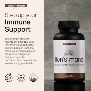 Foto 6 | Foto 6 | Suplemento Ultra6 Nutrition Organic Lions Mane 90 Cápsulas - Venta Internacional