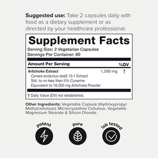 Foto 2 | Foto 2 | Cápsulas de Extracto De Alcachofa Toniiq 18000 Mg 120 Cápsulas Vegetales - Venta Internacional