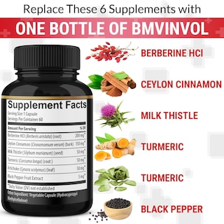 Foto 2 | Foto 2 | Suplemento Clorhídrico de Berberina con Canela De Ceilán Y Cúrcuma 60 Cápsulas - Venta Internacional