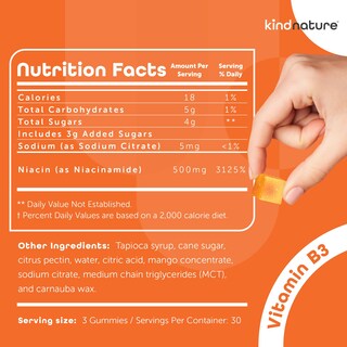Foto 3 | Foto 3 | Gomitas Supplement Kind Nature con Vitamina B3 y Niacinamida de 500 mg - Venta Internacional