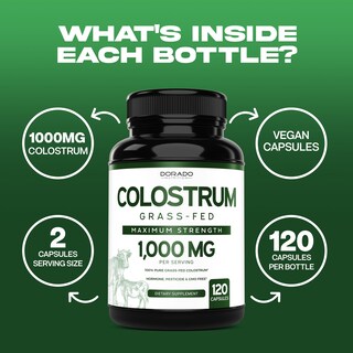 Foto 4 | Foto 4 | Suplemento Dorado Nutrition Calostro 1000 mg 120 Cápsulas Veganas - Venta Internacional