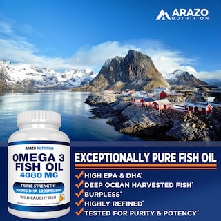 Foto 6 | Foto 6 | Aceite de Pescado Omega 3 Supplement Arazo Nutrition 4080 Mg 90 Cápsulas Blandas - Venta Internacional