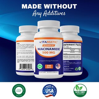 Foto 6 | Foto 6 | Suplemento Vitamatic de Niacinamida 500 Mg 240 Comprimidos - Venta Internacional