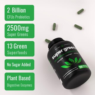 Foto 3 | Foto 3 | Suplemento Nutrachamps Organic Super Greens 150 Cápsulas - Venta Internacional