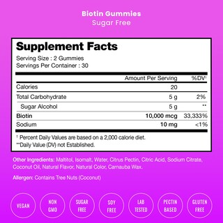 Foto 7 | Foto 7 | Gomitas de Biotina sin Azúcar NutraChamps 10 000 mcg Paquete de 2 - Venta Internacional