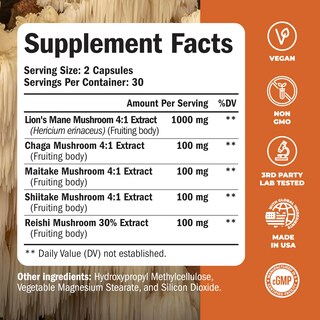 Foto 3 | Foto 3 | Suplemento Vimerson Health Lions Mane Mushroom 60 Cápsulas - Venta Internacional