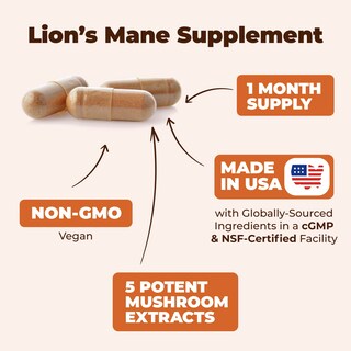 Foto 4 | Foto 4 | Suplemento Vimerson Health Lions Mane Mushroom 60 Cápsulas - Venta Internacional
