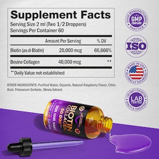Foto 2 | Foto 2 | Suplemento Nutraharmony de Biotina Líquida y Colágeno 60000 Mcg - Venta Internacional