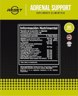 Foto 4 | Foto 4 | Reset Nutrition | Adrenal Support | Suplemento Glándulas Suprarenales | 100% Natural | Hecho En Usa | 60 Cápsulas