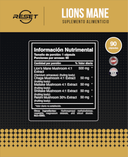 Foto 4 | Foto 4 | Reset Nutrition | Lions Mane | Melena De León | Sistema Inmunologico | Memoria Y Enfoque | Hecho En Usa | 90 Cápsulas