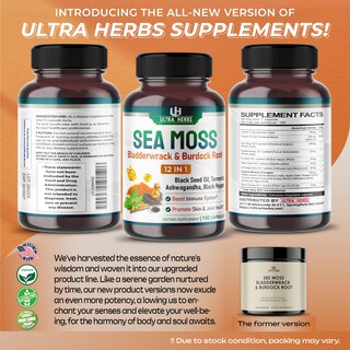 Foto 6 | Foto 6 | Suplemento Ultra Herbs Sea Moss De 12,900 Mg Con Aceite De Semilla Negra - Venta Internacional.