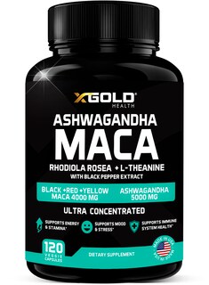 Foto 1 | Foto 1 | Suplemento X Gold Health Ashwagandha De 5000 Mg + Raíz De Maca - Venta Internacional.