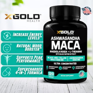 Foto 4 | Foto 4 | Suplemento X Gold Health Ashwagandha De 5000 Mg + Raíz De Maca - Venta Internacional.