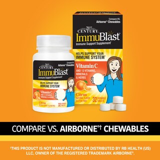 Foto 2 | Foto 2 | Tabletas Masticables 21st Century Immublast Citrus 32x4 - Venta Internacional.