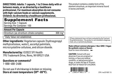 Foto 4 | Foto 4 | Suplemento De Citrato De Estroncio De Klaire Labs 300 Mg 100 Cápsulas - Venta Internacional.