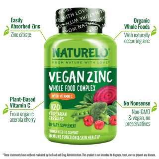 Foto 4 | Foto 4 | Suplemento Naturelo, Complejo Alimenticio Integral De Zinc Vegano, 120 Cápsulas - Venta Internacional.