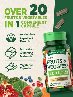 Foto 4 | Foto 4 | Suplemento Nature's Truth Super Fruits & Veggies 60 Cápsulas - Venta Internacional.