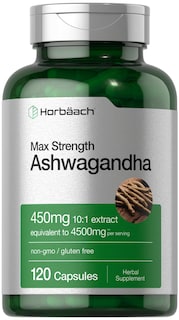 Foto 1 | Foto 1 | Suplemento Horbäach Ashwagandha Max Strength 120 Cápsulas - Venta Internacional.