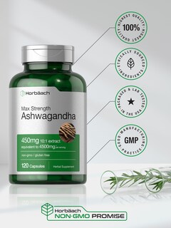 Foto 6 | Foto 6 | Suplemento Horbäach Ashwagandha Max Strength 120 Cápsulas - Venta Internacional.