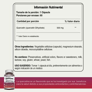 Foto 4 | Foto 4 | Amazing Formulas Quercetin 500 Mg Quercetina Antioxidante Y Antiinflamatorio 60 Cápsulas