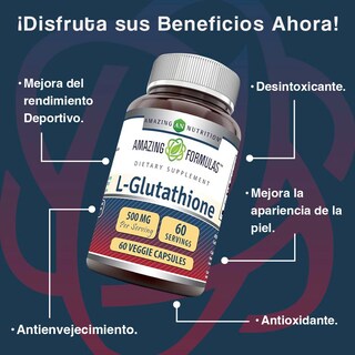 Foto 2 | Foto 2 | Amazing Formulas Glutatión 500mg Antioxidante Potente 60 Capsulas