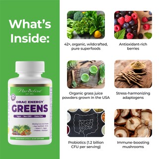 Foto 2 | Foto 2 | Suplemento Paradise Orac Energy Greens 120 Cápsulas - Venta Internacional.