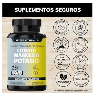 Foto 4 | Foto 4 | Citrato de Magnesio + Potasio 1500 mg Beyond Vitamins con Plátano en Polvo 180 Cápsulas