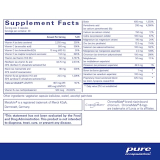 Foto 2 | Foto 2 | Suplemento Pure Encapsulations Nutrient 950 Sin Cobre Ni Hierro - Venta Internacional.