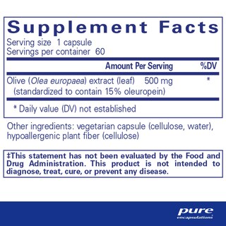 Foto 2 | Foto 2 | Suplemento De Extracto De Hoja De Olivo De Pure Encapsulations 60 Cápsulas - Venta Internacional.