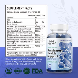 Foto 2 | Foto 2 | Suplemento Dietético Wild & Organic Lung Health Support Gummie - Venta Internacional.