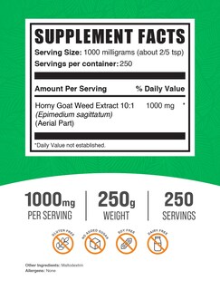 Foto 2 | Foto 2 | Suplemento Bulksupplements.com Extracto De Hierba De Cabra En Celo 250 G - Venta Internacional.
