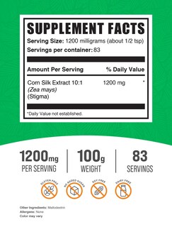 Foto 2 | Foto 2 | Suplemento Bulksupplements.com Extracto De Seda De Maíz 100 G - Venta Internacional.