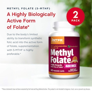 Foto 3 | Foto 3 | Suplemento De Folato De Metilo De Jarrow Formulas, 400 Mcg, 60 Cápsulas X2 - Venta Internacional.