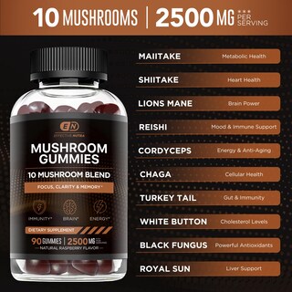 Foto 7 | Foto 7 | Gominolas De Hongos Effective Nutra Mushroom Complex 2500 Mg - Venta Internacional.