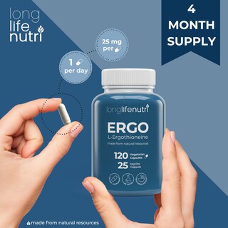 Foto 5 | Foto 5 | Suplemento Longlifenutri L-ergotioneína 25 Mg 120 Cápsulas - Venta Internacional.