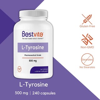 Foto 3 | Foto 3 | Suplemento Bestvite L-tirosina 500 Mg (240 Cápsulas) - Venta Internacional.